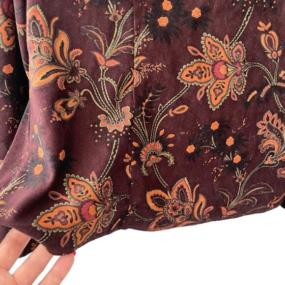 Vintage Positive Attitude Velvet Paisley Zip-Up Jacket | Medium - Picture 3 of 4